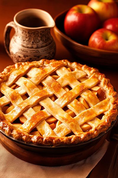 Apple pie with lattice base - Kitchen delight by Poster Art Shop
