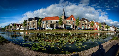 Oude gracht Weesp panorama waterlelies by Joris van Kesteren