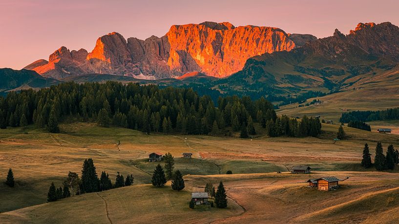 Zonsopkomst in Alpe di Siusi van Henk Meijer Photography