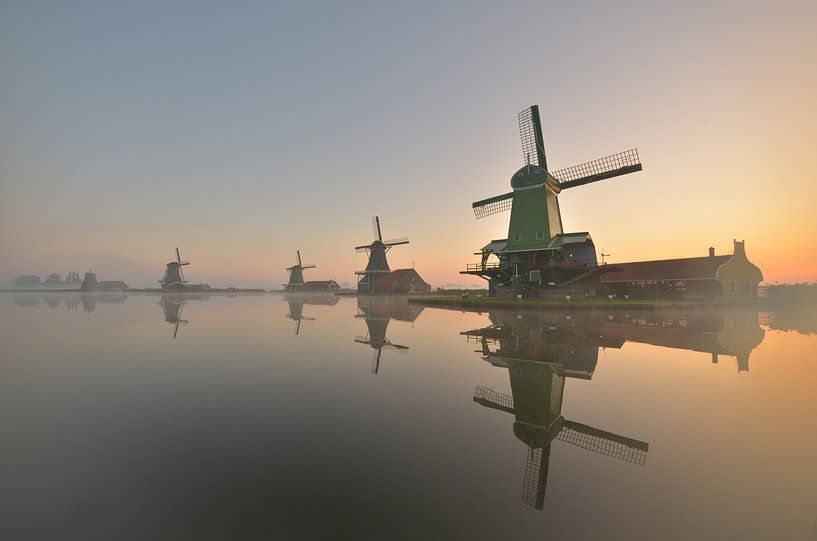 Zaanse Schans Sonnenaufgang von Martin Jansen