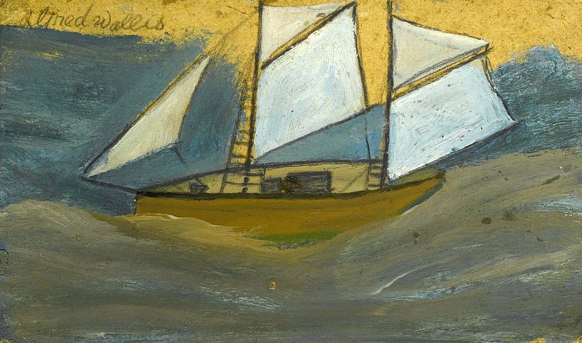 Alfred Wallis - Un navire en mer agitée par finemasterpiece