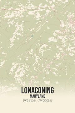 Vintage landkaart van Lonaconing (Maryland), USA. van MijnStadsPoster