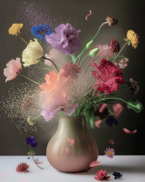 Floral explosion in pastel colours by Carla Van Iersel
