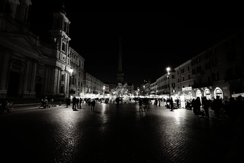 Piazza Navona (Rome) bij nacht van Mark de Vries