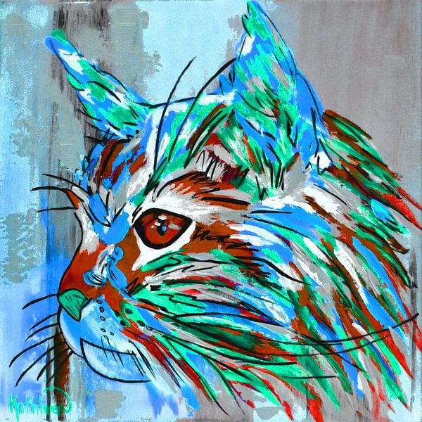 De moderne kat van Kathleen Artist Fine Art