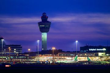Schiphol Amsterdam luchthaven avondzicht