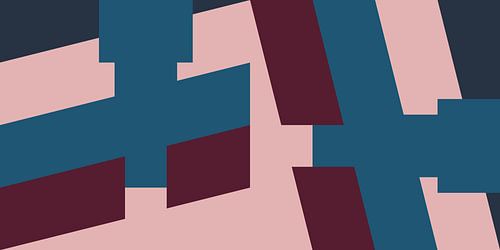 Modern abstract minimalistisch geometrisch landschap in retrostijl X