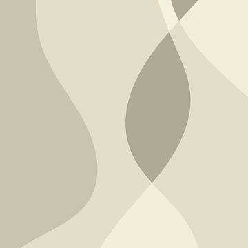 Abstracte organische vormen in neutrale kleuren nr. 6 van Dina Dankers