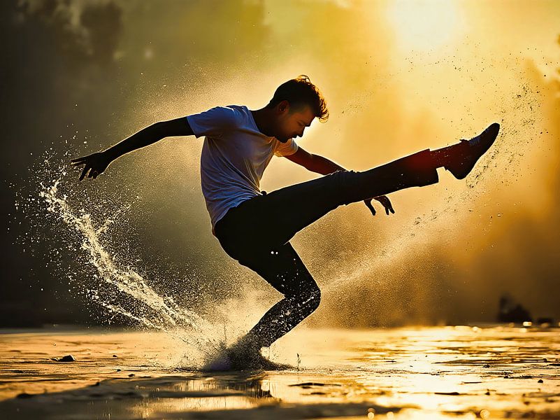 Dansende man in het water van The Photo Artist