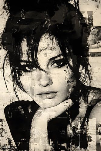 Portret van een jonge vrouw in overpeinzing