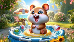 Hamster's fröhliches Plantschvergnügen