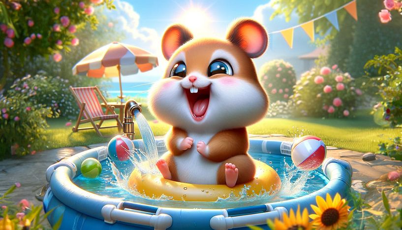 Hamster&#039;s happy splashing fun by artefacti