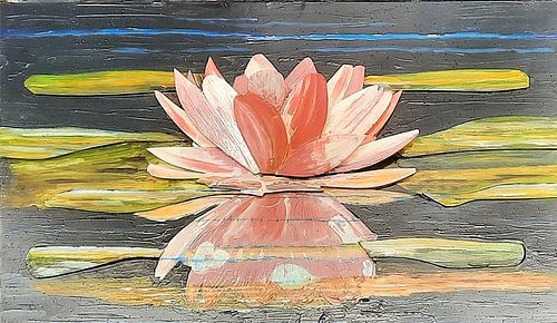 Nénuphar, ce nénuphar a poussé de l'autre côté du fossé. Et peint dans mon style.