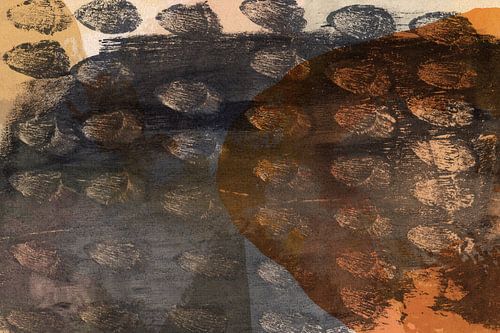 Abstrait rétro. Motif en terra, noir, ocre.