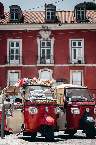 Tuk Tuk ready for a ride around the city in Lisbon, Portugal.
