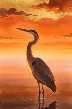 Goldene Stunde Reiher von Urbanwolves