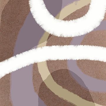Unditas. Modern abstract organic geometry in beige and purple. by Dina Dankers