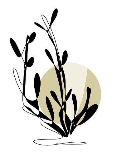 One line drawing Funny Grass  (gezien bij vtwonen) van AnkieArt