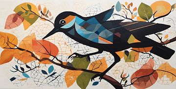 Bijzonder modern schilderij van een vogel van WeLoveArt
