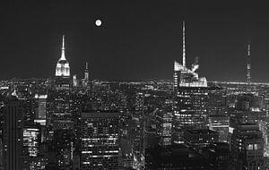New York vanaf Top of the Rock  in  zwart-wit