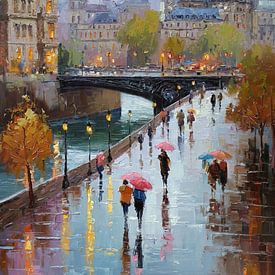 Paris Rainlight Promenade by Digital Picture Art