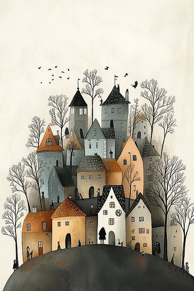 Village magique sur la colline n°1 par Studio BB