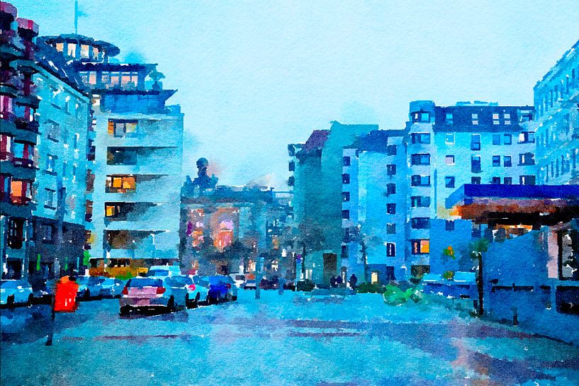 Soirée Berlin sous la pluie, centre-ville par Ariadna de Raadt-Goldberg