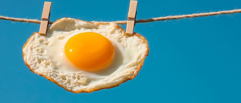 Fried egg on a washing line by Poster Art Shop