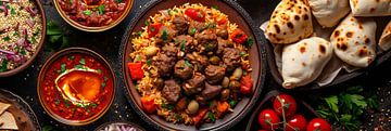 Marocco cullinairy food photography panorama sur Digitale Schilderijen