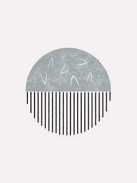 Minimalist artwork with a round shape and black lines by Imaginative