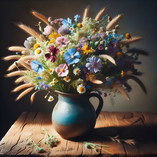 Still life ; field bouquet in style of the old masters
