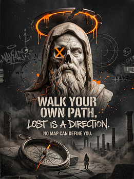 Walk Your Own Path Lost Is A Direction Cyberpunk Sage Graphic Design