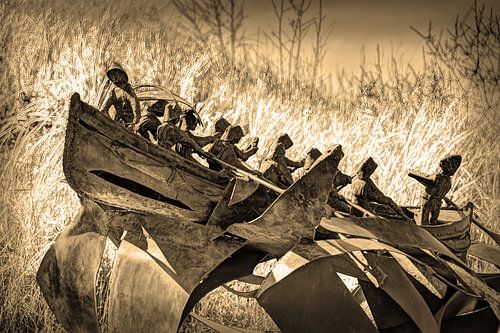 Egmond aan Zee Strand Monument Sepia