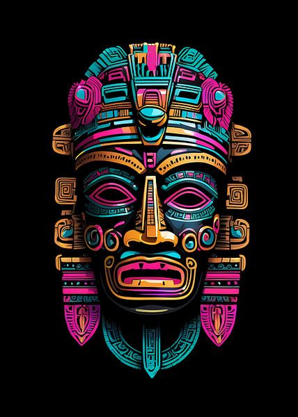Aztekenmaske Digitale Kunst von BRZ999