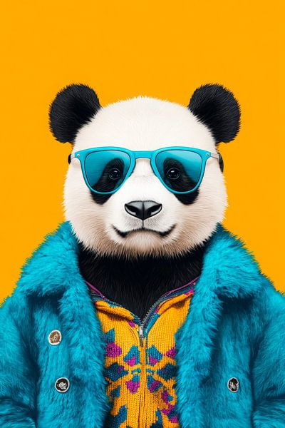 Stylish panda in a colourful outfit by Poster Art Shop