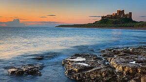 Lever de soleil au château de Bamburgh