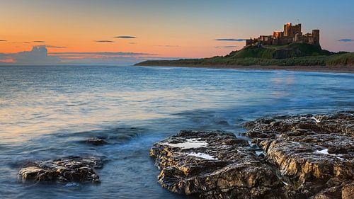 Zonsopkomst bij het kasteel van Bamburgh