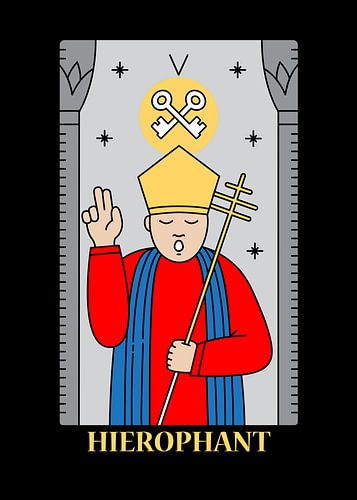 The Hierophant Tarot Card V Spiritual Wall Decoration Art Print