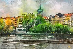 Prague watercolor art #Prague