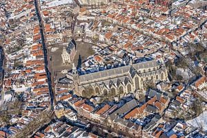 L'hiver dans la ville du fromage de Gouda. sur Jaap van den Berg