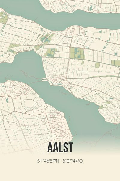 Carte ancienne d'Alost (Gueldre) par Affiches de lieux
