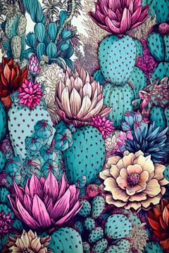 Succulents botanical pattern 23 #cacti sur JBJart Justyna Jaszke