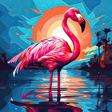 Flamingo Pop Art Poster Print sur Niklas Maximilian