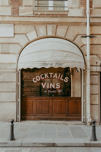 Bar à vin à la Place Dolphine Paris - Photo print vintage cafe par sonja koning