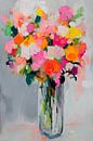 Bunte Blumenpracht im Glanz der Vase von Poster Art Shop Miniaturansicht
