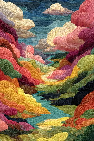 abstract colourful landscape by Egon Zitter