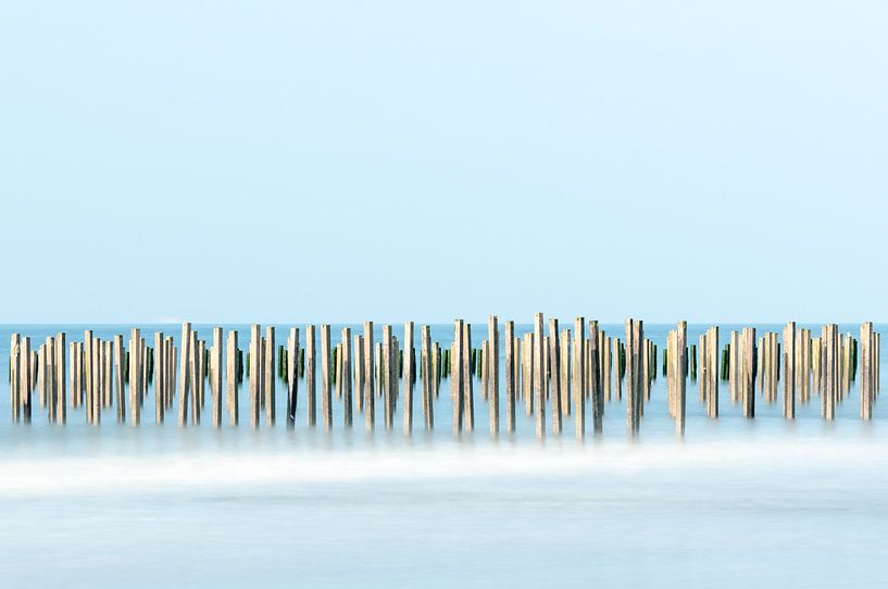Pfahlreihe an der Opalküste von Kees Kroon