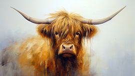 Portrait of Scottish Highlander, cow portrait