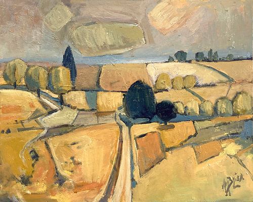 Hoogzomer gele akkers