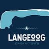 Langeoog | Design kaart | Silhouet | Minimalistische kaart van ViaMapia